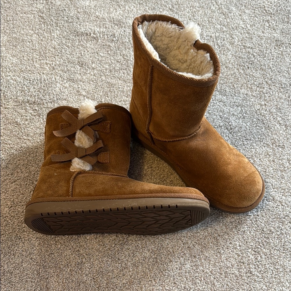Brown Mid-Calf Sheepskin Boots